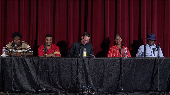 Still frame from Pryor Center video recording of The Blues Symposium Call and Response Part One at Cherry Street Malco Theater; Helena, Arkansas, 2018 © Pryor Center for Arkansas Oral and Visual History, University of Arkansas