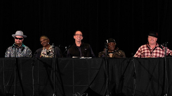 Still frame from Pryor Center video of Call and Respones, The Blues Symposium - Panel 1 at the Malco theater; Helena, Arkansas, 2016 © Pryor Center for Arkansas Oral and Visual History, University of Arkansas