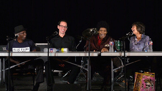 Still frame from Pryor Center video of Call and Response, The Blues Symposium - Panel 1 at the Malco theater; Helena, Arkansas, 2017 © Pryor Center for Arkansas Oral and Visual History, University of Arkansas