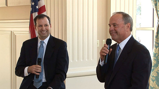 Steve Ronnel and Mack McLarty at the Little Rock Political Animals Club. August 7, 2007 © Pryor Center for Arkansas Oral and Visual History, University of Arkansas