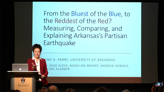 Pryor Center Presents Janine A. Parry - From Blue to Red: Measuring, Comparing, and Explaining Arkansas's Partisan Earthquake © Pryor Center for Arkansas Oral and Visual History, University of Arkansas