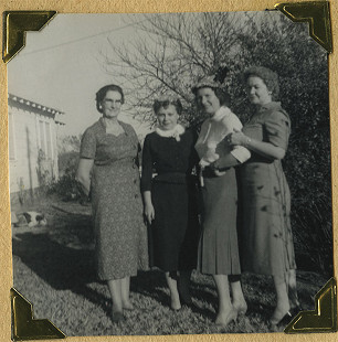 Daniel Home Demonstration Club members (Ruby Kincannon, Hazel Wayman, Frances Smith, and Ruby Rowe) showing off feather hats, 1959; Garland County Extension Homemaker's Club Records MC1117 © Pryor Center for Arkansas Oral and Visual History, University of Arkansas