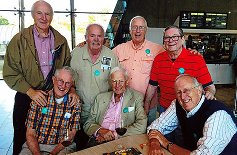 Monsignor John O'Donnell (seated, center) with friends © Pryor Center for Arkansas Oral and Visual History, University of Arkansas