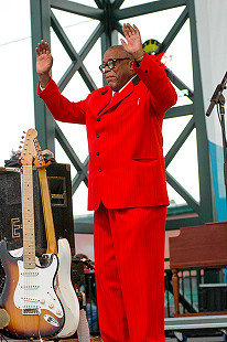 Sam Myers onstage at the Arkansas Blues and Heritage Festival; 2005 © Eric Gorder 2005; egorder@gmail.com