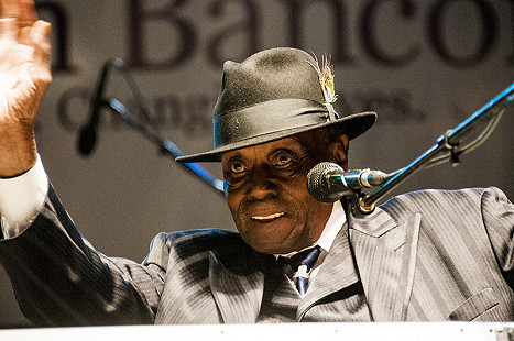 Pinetop Perkins performs at the Arkansas Blues and Heritage Festival; 2009 © Eric Gorder 2009; egorder@gmail.com