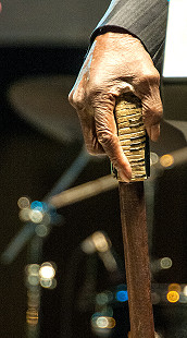 Detail of cane used by Pinetop Perkins; 2009 © Eric Gorder 2009; egorder@gmail.com