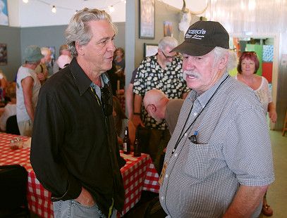 Bubba Sullivan (right) at the Bobby Rush Appreciation Day event, which was held at Southbound Pizza during the King Biscuit Blues Festival; Helena, Arkansas, 2016 © Pryor Center for Arkansas Oral and Visual History, University of Arkansas