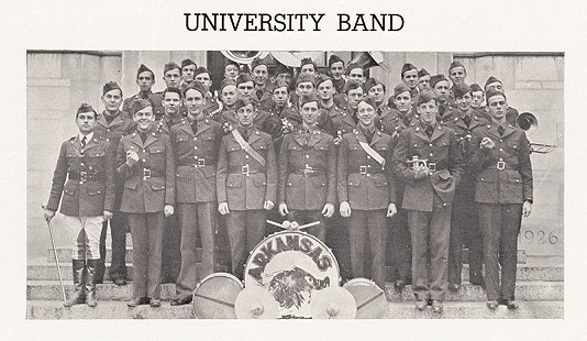 University Band, <i>Cardinal Yearbook</i>, 1935 © Photo courtesy of Razorback Marching Band