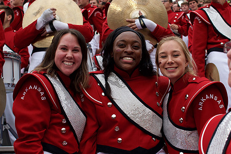 Good friends and good times in the Razorback Band © Photo by Chris Knighten