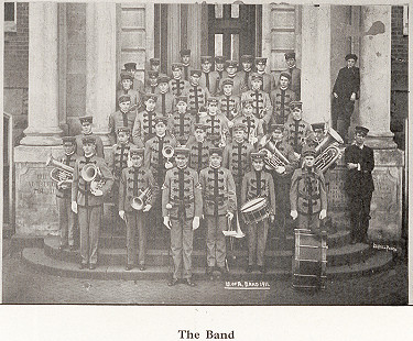 Arkansas Band on the steps of Old Main, <i>Cardinal Yearbook</i>, 1911 © Photo courtesy of Razorback Marching Band