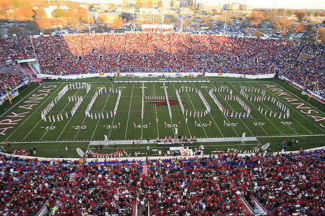 The Go Hogs Spell-Out in War Memorial Stadium in Little Rock  © Copyright RBAA Films