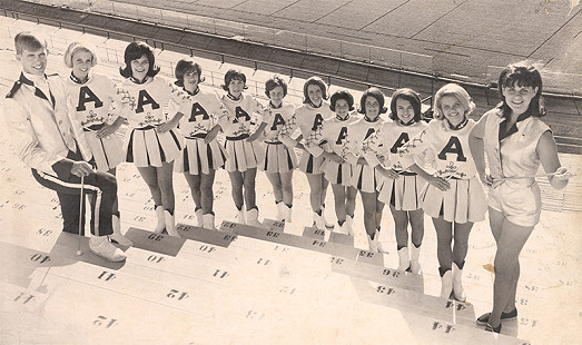 Razorback Band twirlers, 1965 © Photo courtesy of Special Collections, University of Arkansas Libraries, Fayetteville