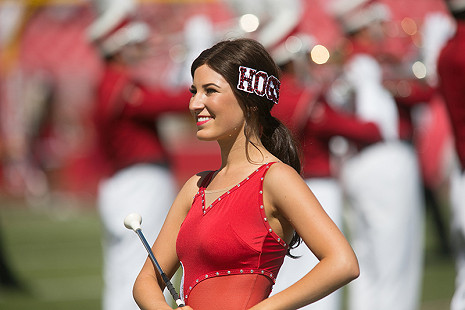 Feature Twirler Isabella Udouj during Pregame, 2019 © Photo courtesy of Karen Schwartz