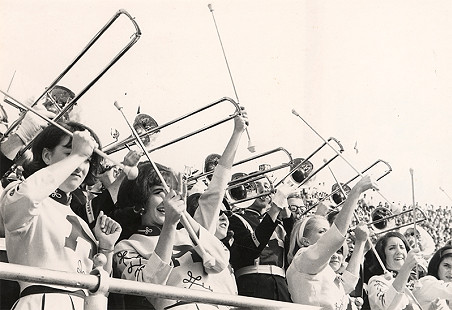 Razorback Band spirit, Fall, 1965 © Photo courtesy of Special Collections, University of Arkansas Libraries, Fayetteville