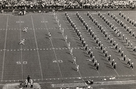 Razorback Band Pregame, Fall, 1965 © Photo courtesy of Special Collections, University of Arkansas Libraries, Fayetteville